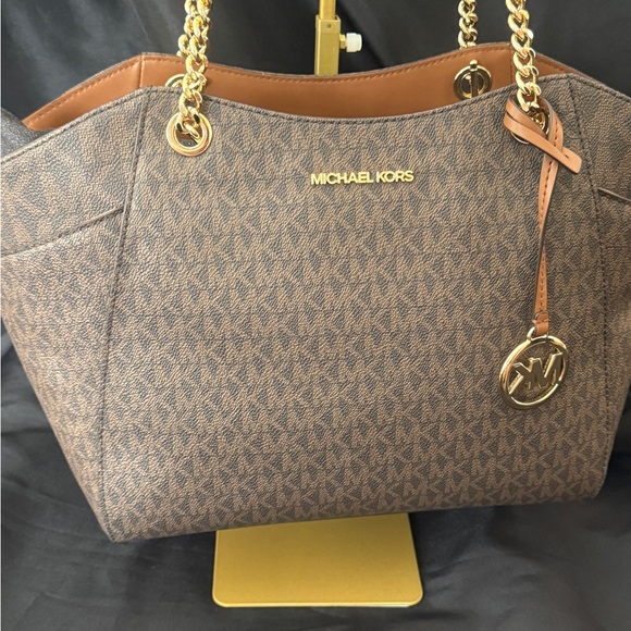 Michael Kors Signature Brown Large Chain Tote | NWT - Picture 2 of 12